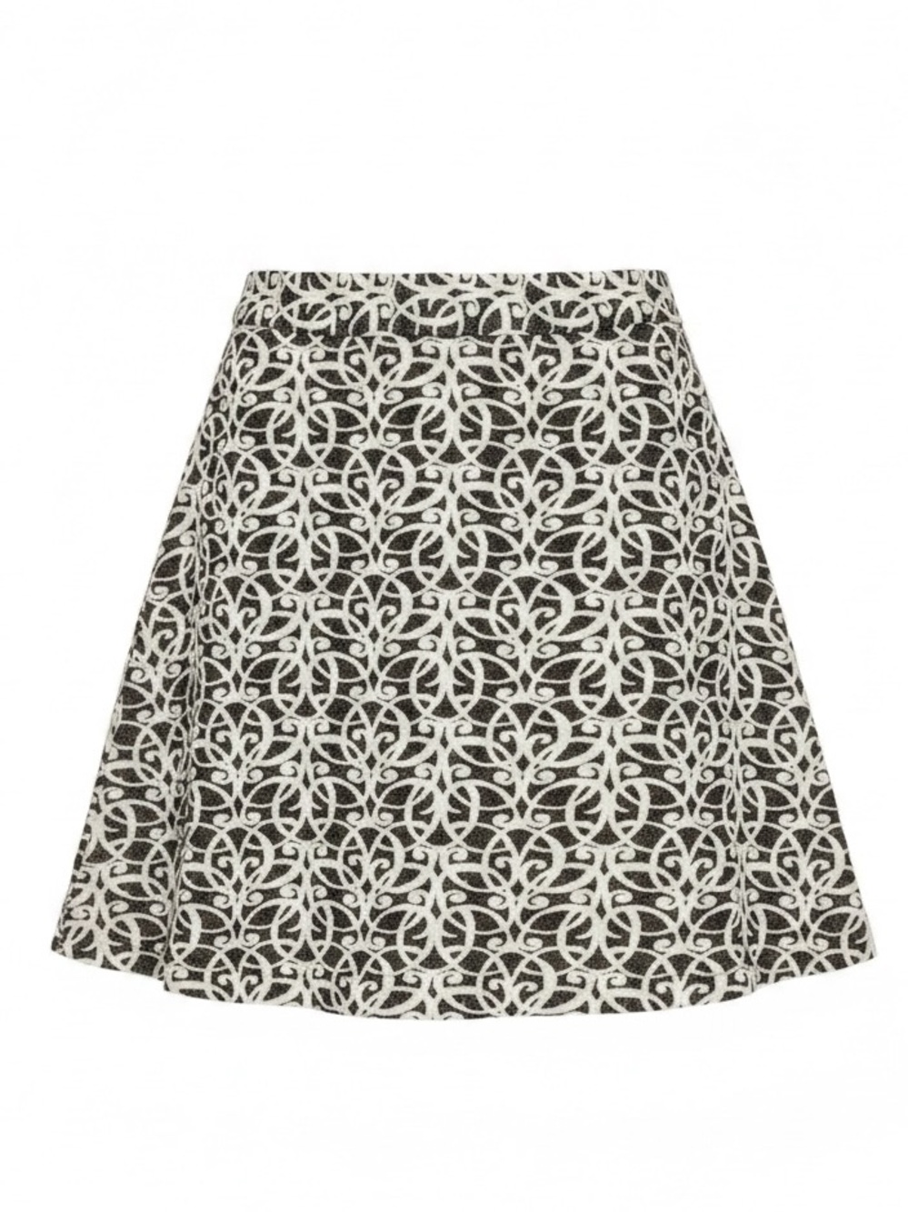 Merona Brown and White Midi Pleated Skirt Size 10
